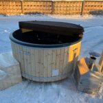 Fiberglass hot tub with wood fired heater 200 cm