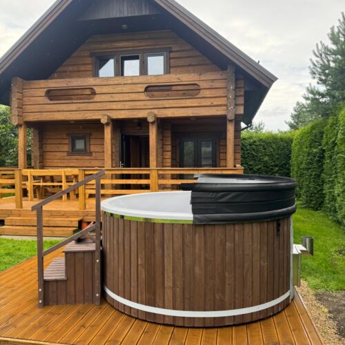 225 cm round fiberglass hot tub for outdoor use